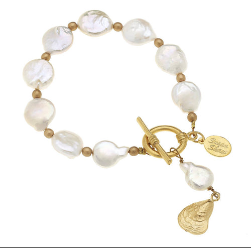 Freshwater Pearl and Oyster Bracelet